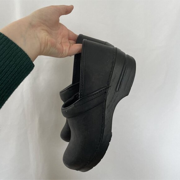 Dansko Professional Black Leather Clogs Slip-On Comfort Shoes Size 40 EU - Picture 4 of 4